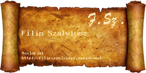 Filip Szalviusz névjegykártya